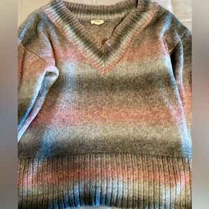 a.n.a Gray and Pink Knit Sweater